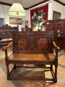 アンティーク家具 InlaidBench-73034｜ヴァセリンランプ 西洋・アンティーク家具の専門店「家具のこばやし」- 福島県福島市アンナガーデン