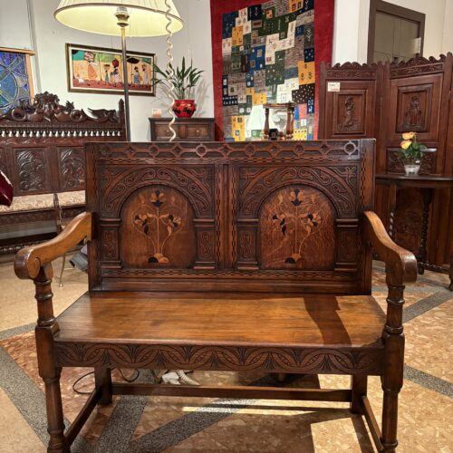アンティーク家具 InlaidBench-73034｜西洋・アンティーク家具の専門店「家具のこばやし」ヴァセリンガラス・ランプシェード- 福島県福島市アンナガーデン