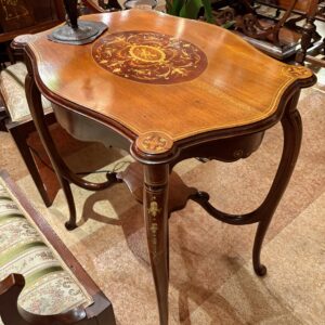 アンティーク家具 象嵌入りテーブル -74074｜ヴァセリンランプ 西洋・アンティーク家具の専門店「家具のこばやし」- 福島県福島市アンナガーデン