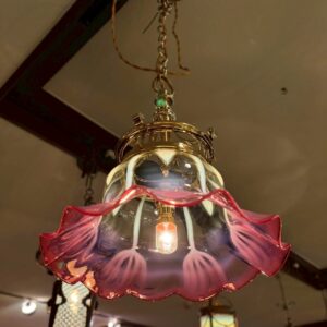 ヴァセリンガラス アンティーククランベリーヴァセリンガラス・1灯ペンダント – 74301｜ヴァセリンランプ 西洋・アンティーク家具の専門店「家具のこばやし」- 福島県福島市アンナガーデン